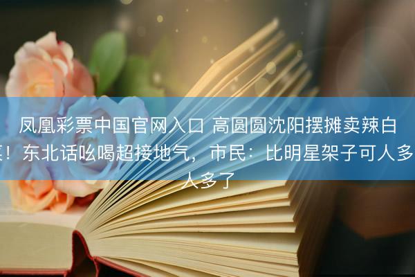 凤凰彩票中国官网入口 高圆圆沈阳摆摊卖辣白菜！东北话吆喝超接地气，市民：比明星架子可人多了