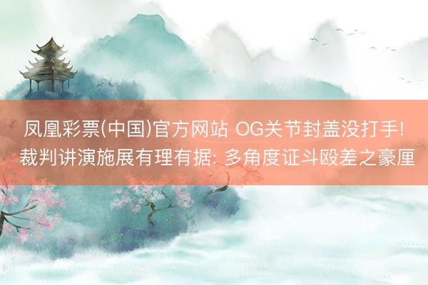 凤凰彩票(中国)官方网站 OG关节封盖没打手! 裁判讲演施展有理有据: 多角度证斗殴差之豪厘