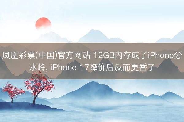 凤凰彩票(中国)官方网站 12GB内存成了iPhone分水岭， iPhone 17降价后反而更香了