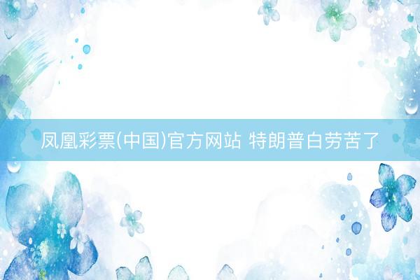 凤凰彩票(中国)官方网站 特朗普白劳苦了