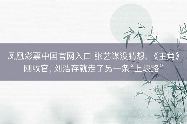 凤凰彩票中国官网入口 张艺谋没猜想, 《主角》刚收官, 刘浩存就走了另一条“上坡路”